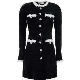 Black Mini dress with floral decorations in Blend viscose women