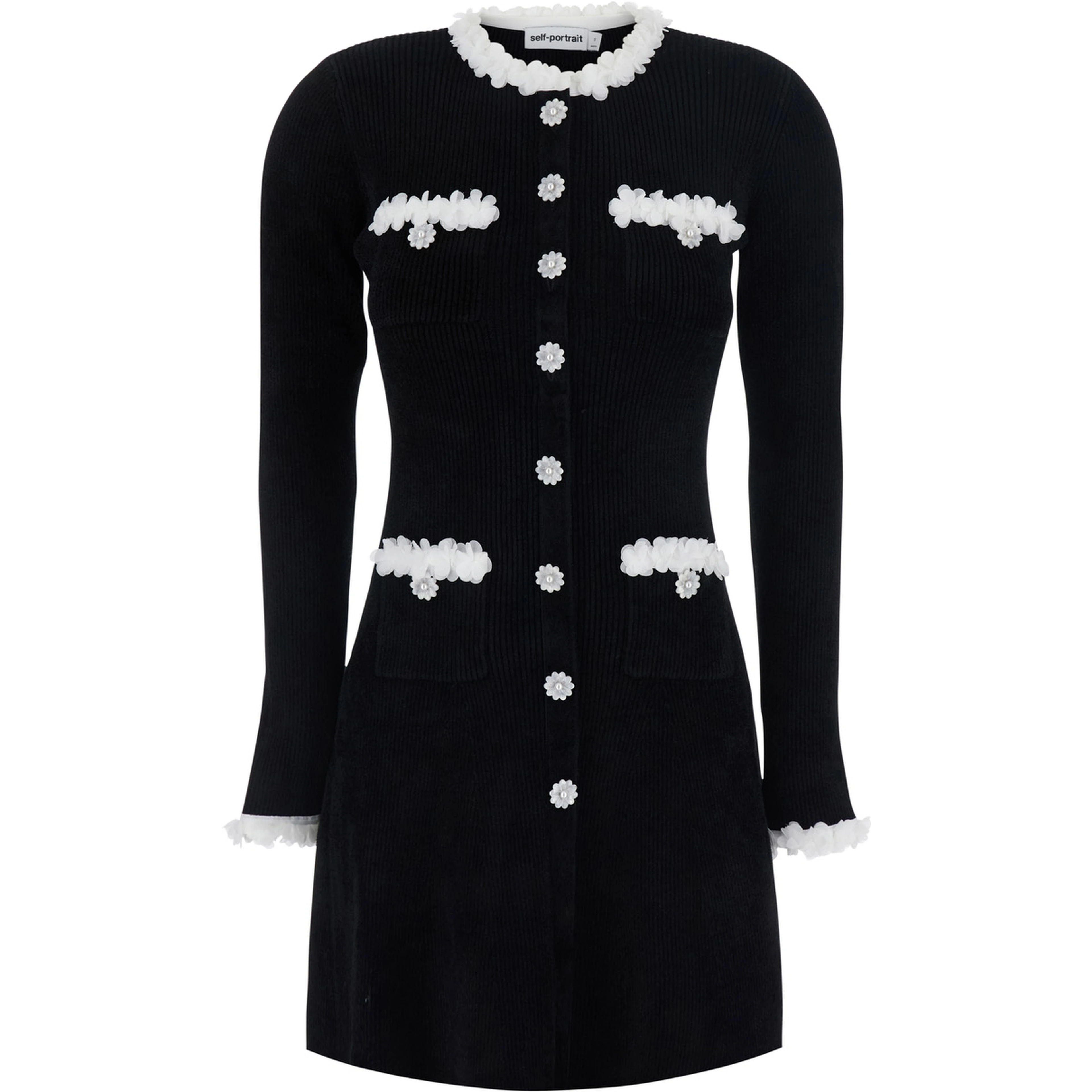 Black Mini dress with floral decorations in Blend viscose women