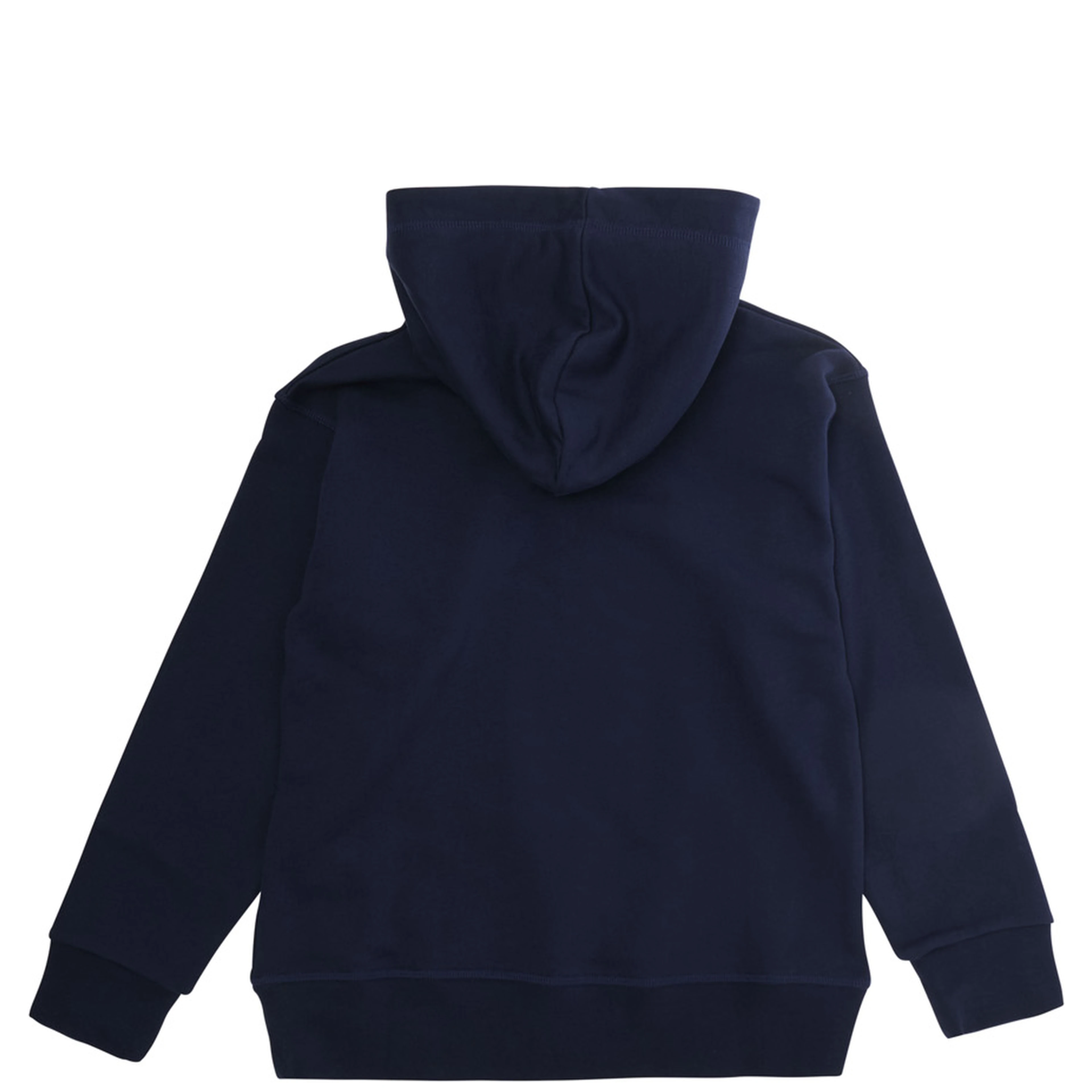Blue Hoodie with fixed hood and logo lettering on the front in cotton Boy