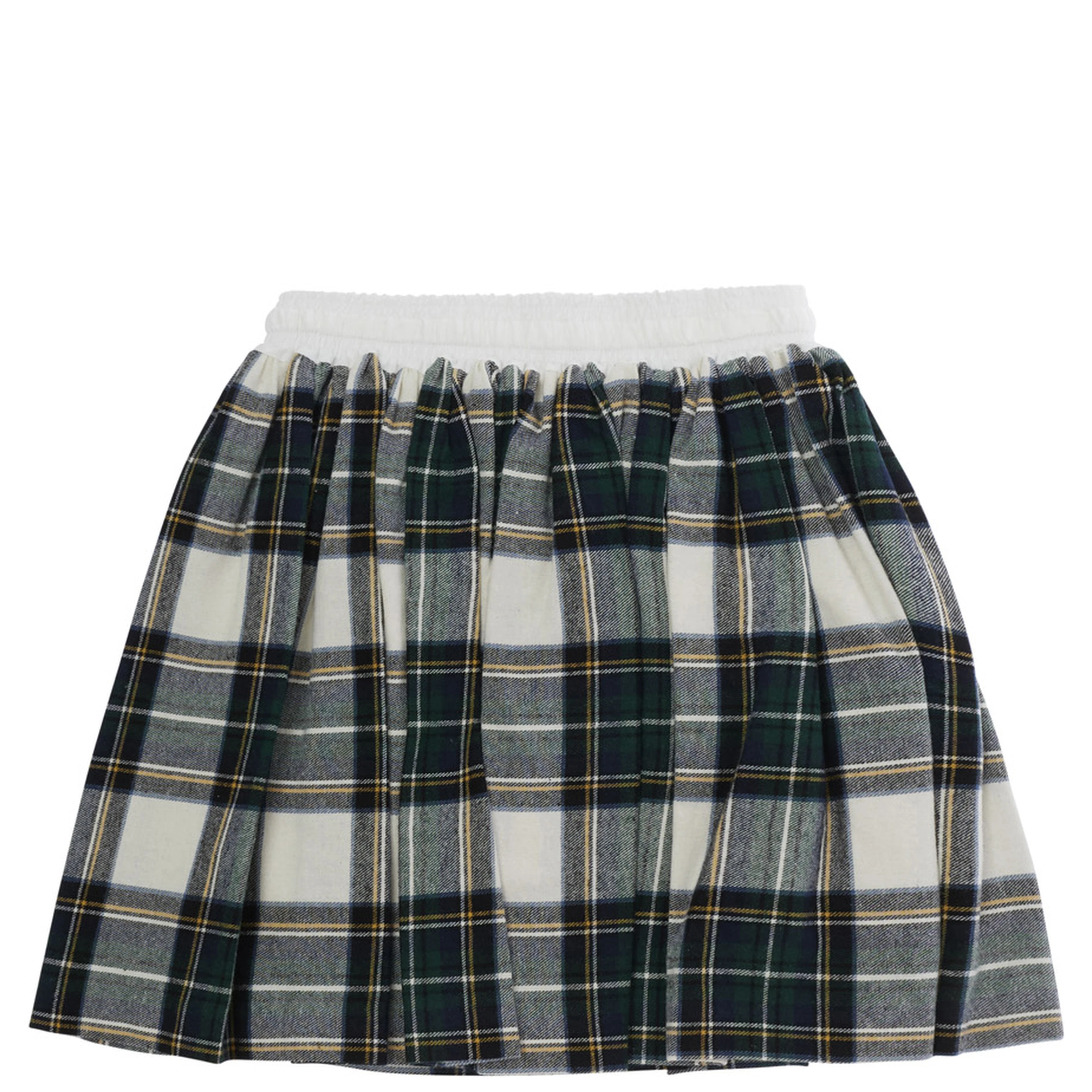 green Skirt with all-over stripe motif in cotton for girl