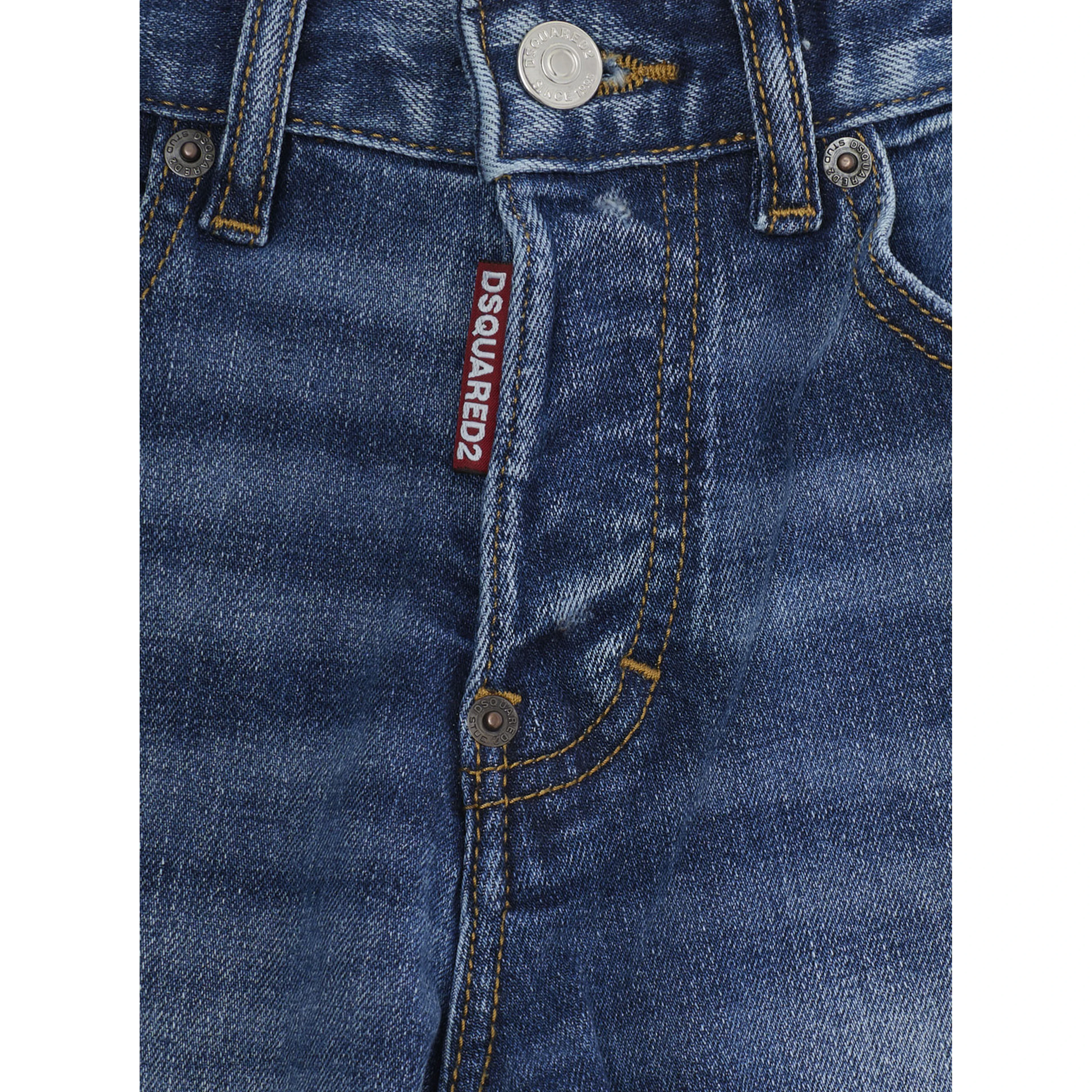 Stanislav Blue Jeans with Faded Design and Logo Patch on the Back in Denim Boy