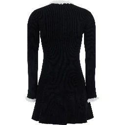 Black Mini dress with floral decorations in Blend viscose women