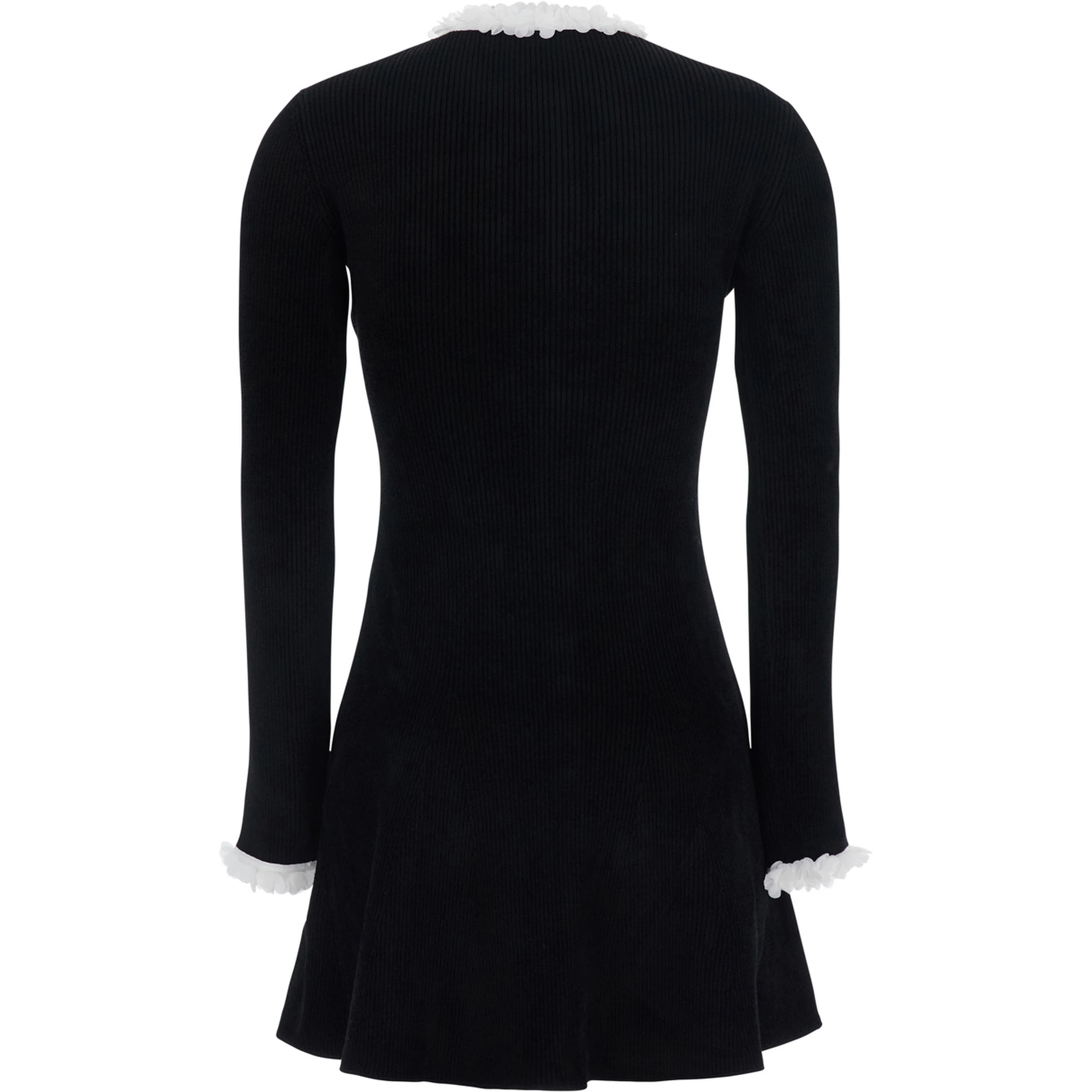Black Mini dress with floral decorations in Blend viscose women