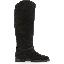 brown Boots with Monile detail on the side in suede for women