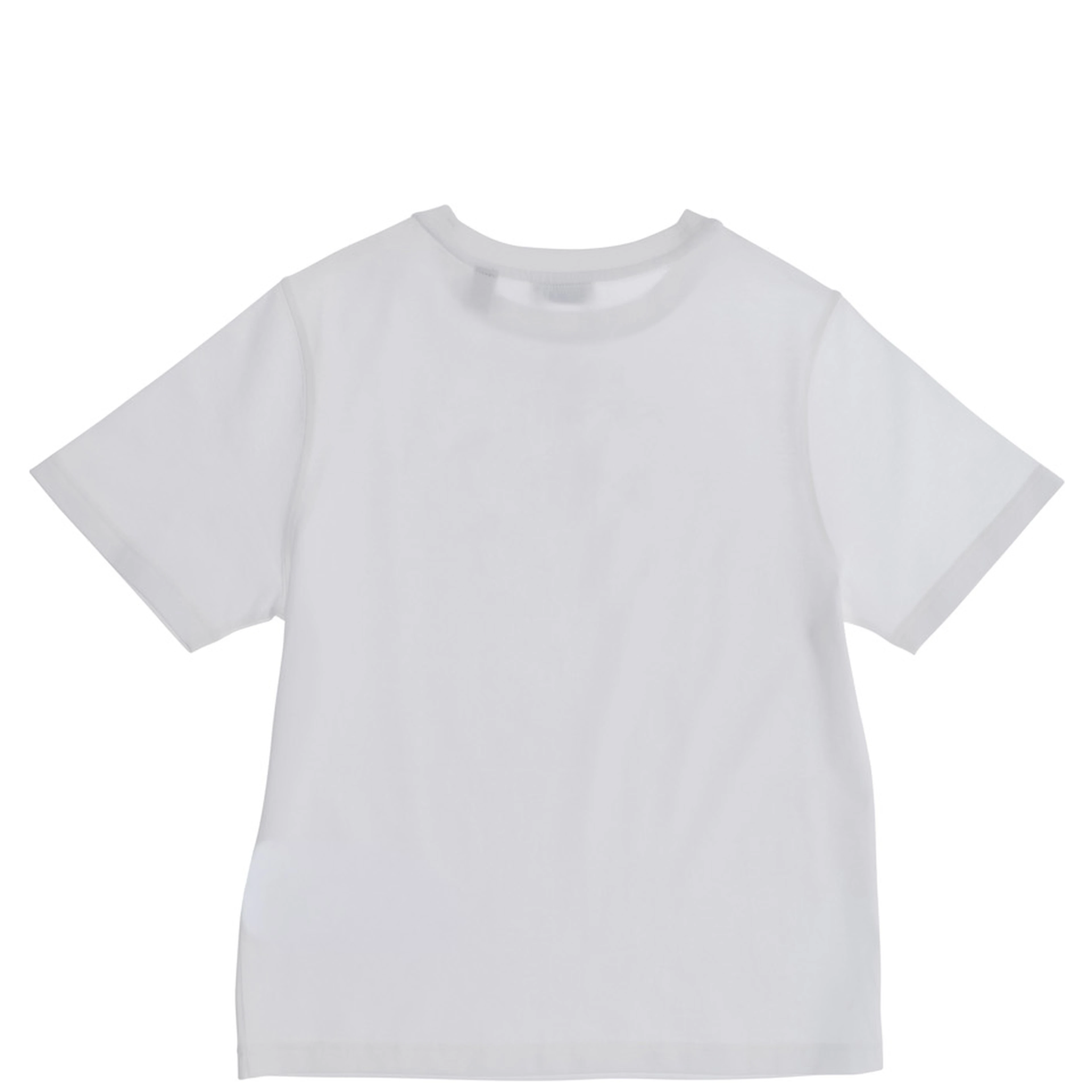Crew Neck T-Shirt with Logo Lettering and EKD Embroidery on the Front in White Cotton Boy