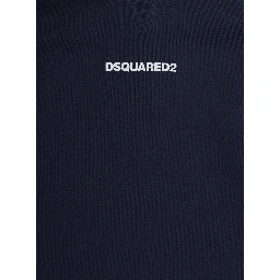 Blue Hoodie with fixed hood and logo lettering on the front in cotton Boy