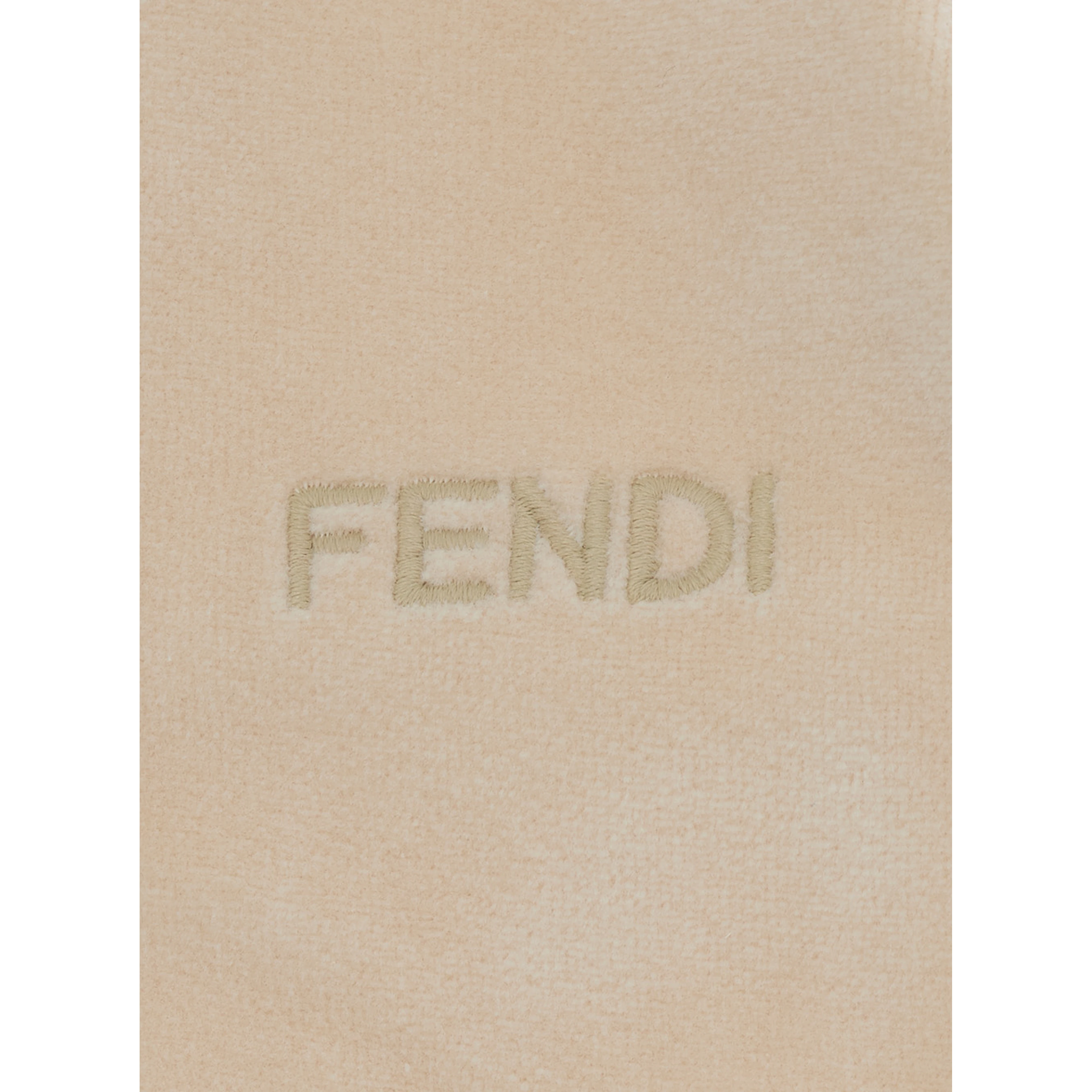 Beige Romper and Beanie with Logo Lettering on the Front and Footies in Blend Cotton Baby