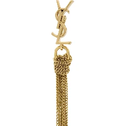 Earrings Cassandre with Tassel and Stud in Metallic Brass Woman