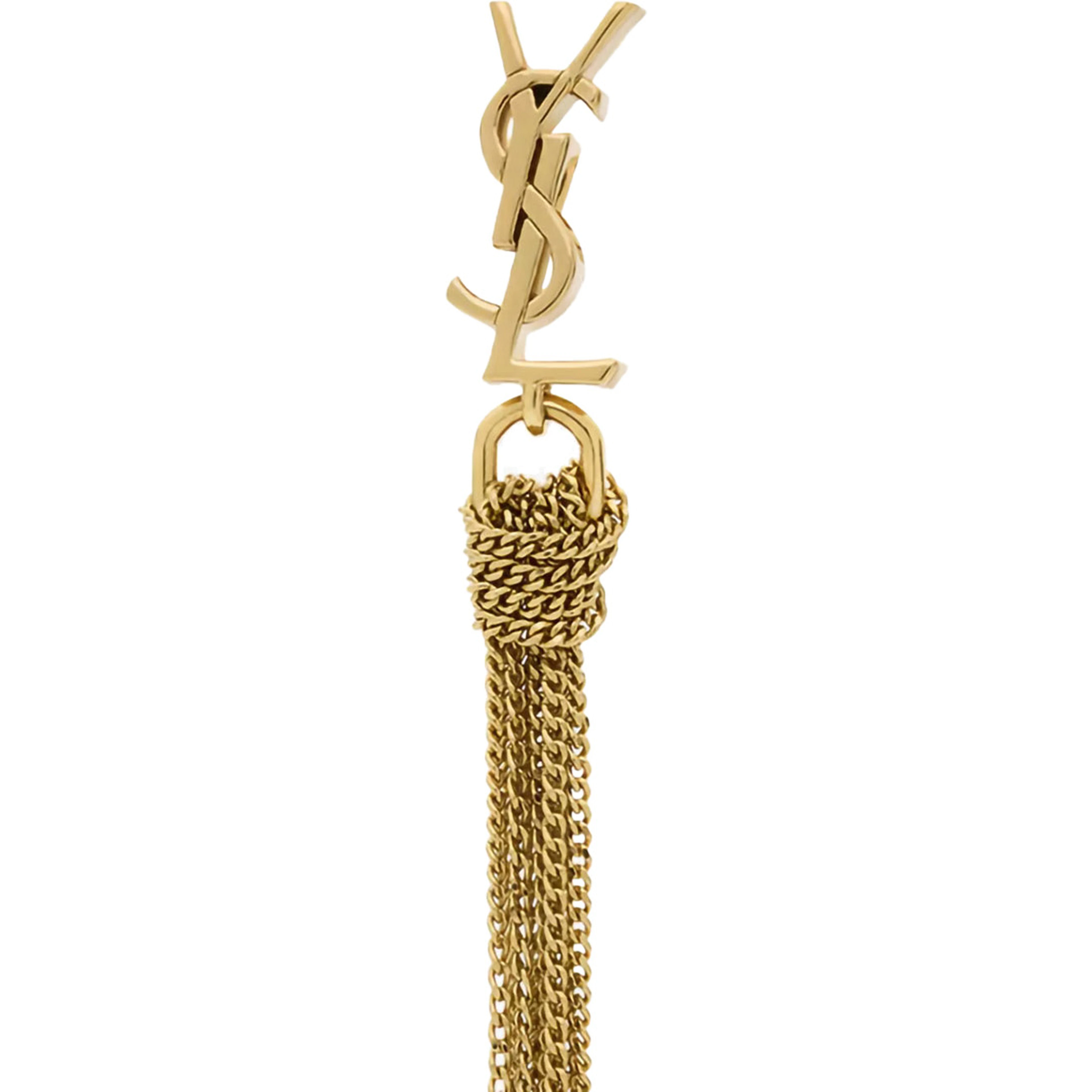 Earrings Cassandre with Tassel and Stud in Metallic Brass Woman