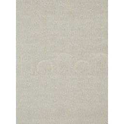 White Blanket with scalloped edge and all-over embroidery in blend viscose baby