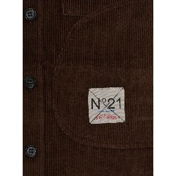 Brown Shirt with logo patch on the front in velvet Girl