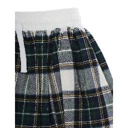 green Skirt with all-over stripe motif in cotton for girl