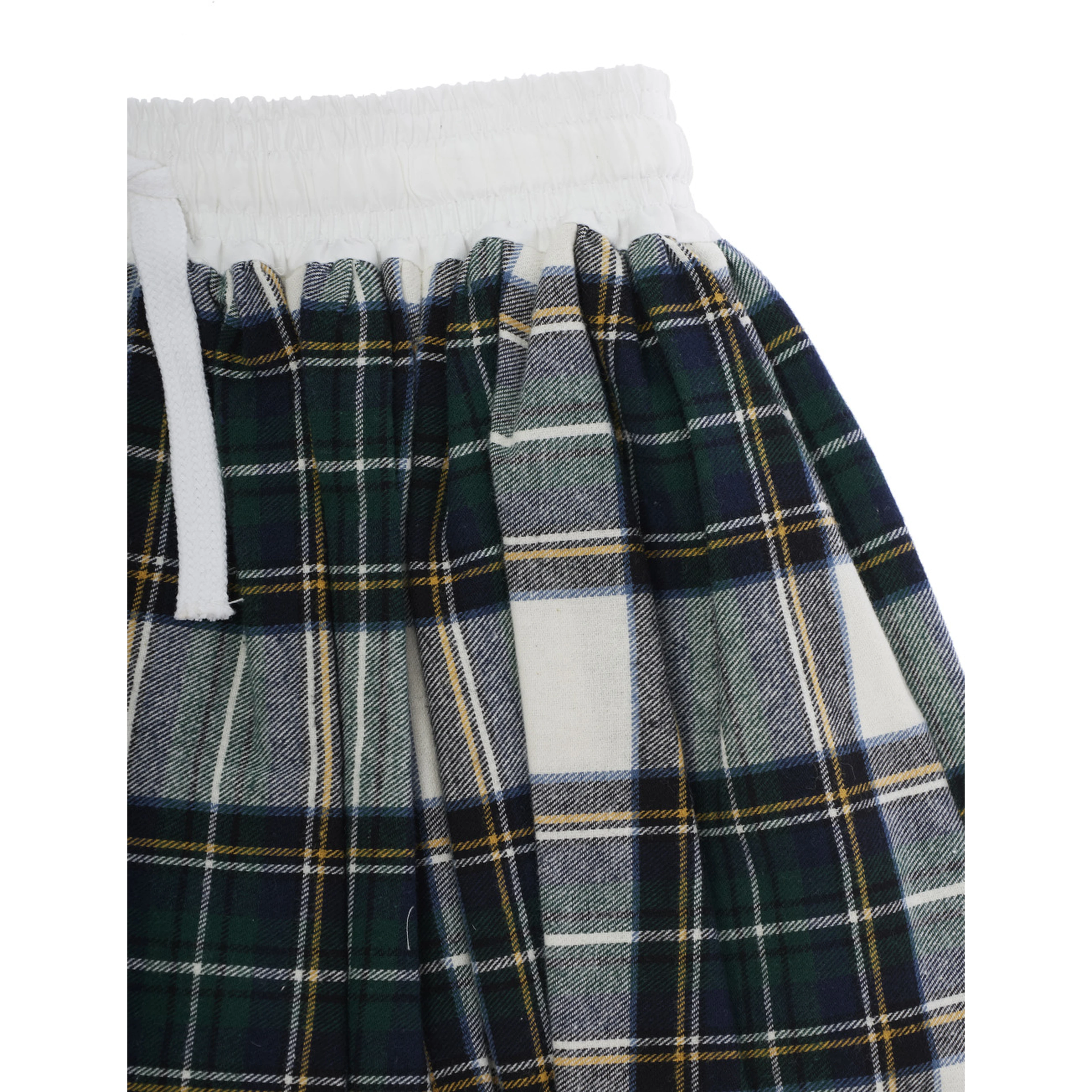 green Skirt with all-over stripe motif in cotton for girl