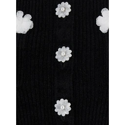 Black Mini dress with floral decorations in Blend viscose women