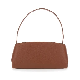 Hug East West Brown Shoulder bag with shoulder strap and straps on the front in leather for women