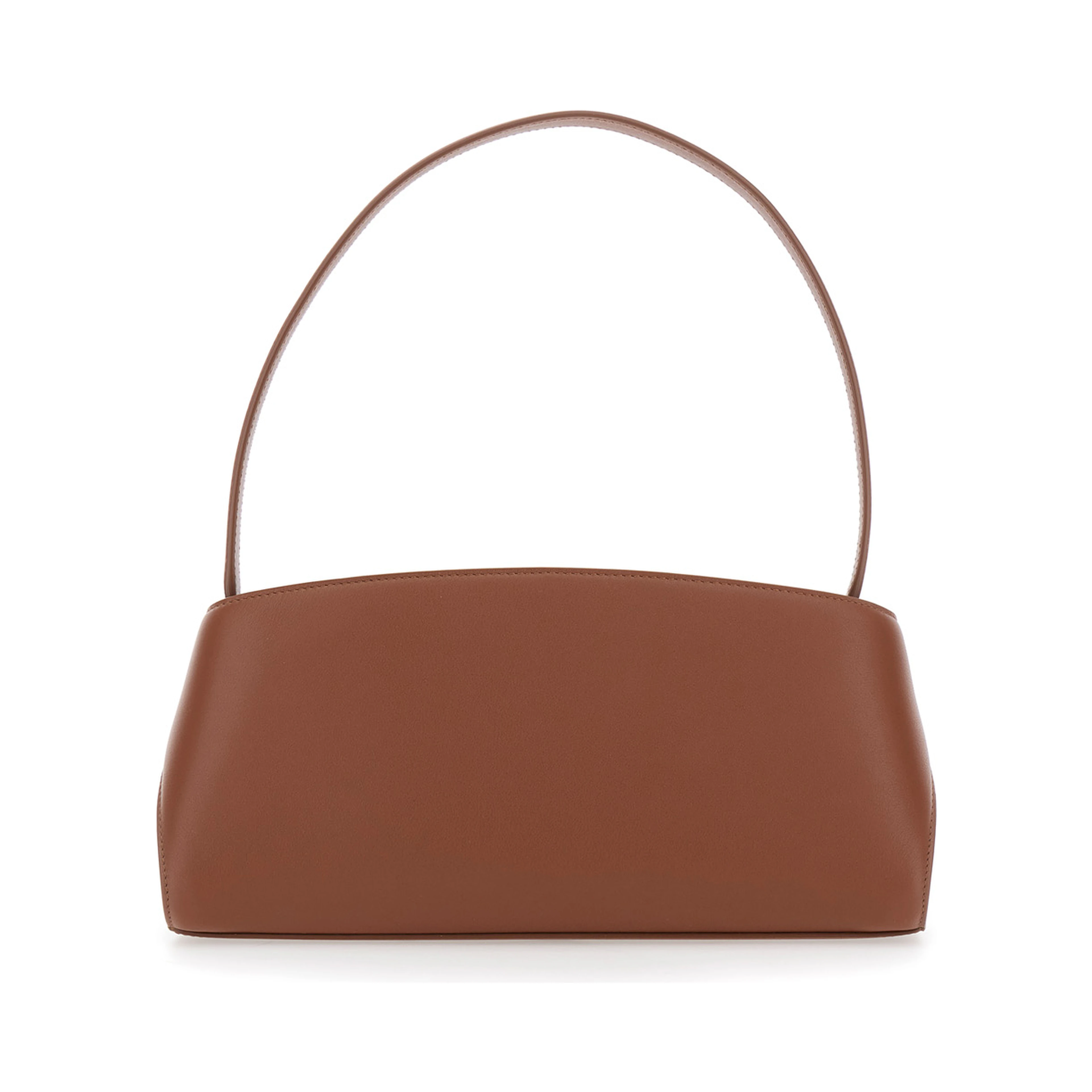 Hug East West Brown Shoulder bag with shoulder strap and straps on the front in leather for women