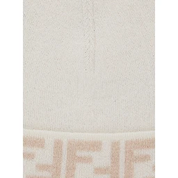White Reversible Beanie with FF Edge in Wool Blend for Boy