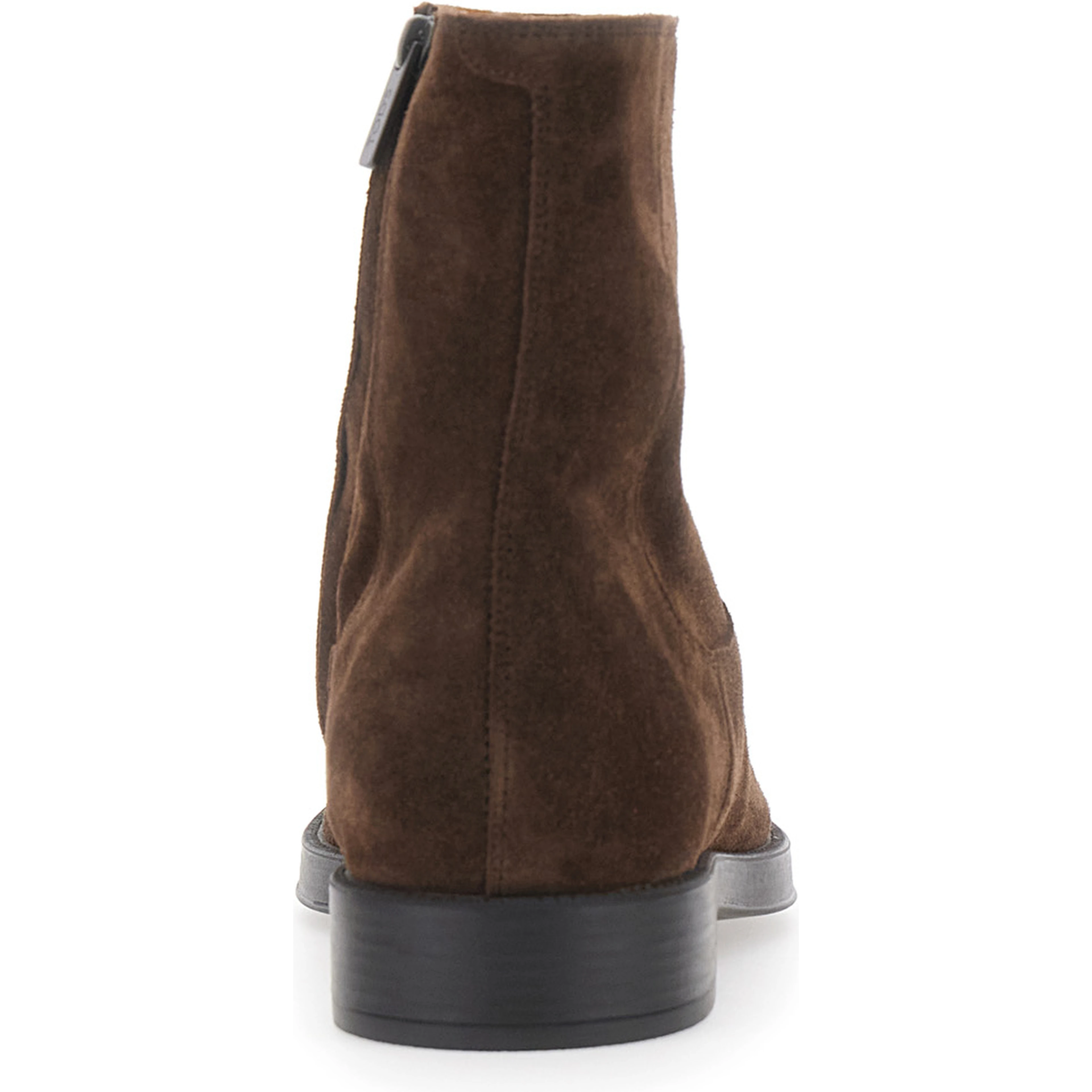 Brown Ankle Boots with Side Zip Closure in Suede for Men