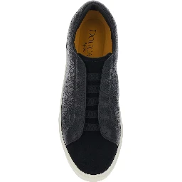 Spencer Black Low Top Sneakers with Slip-On design in Leather men