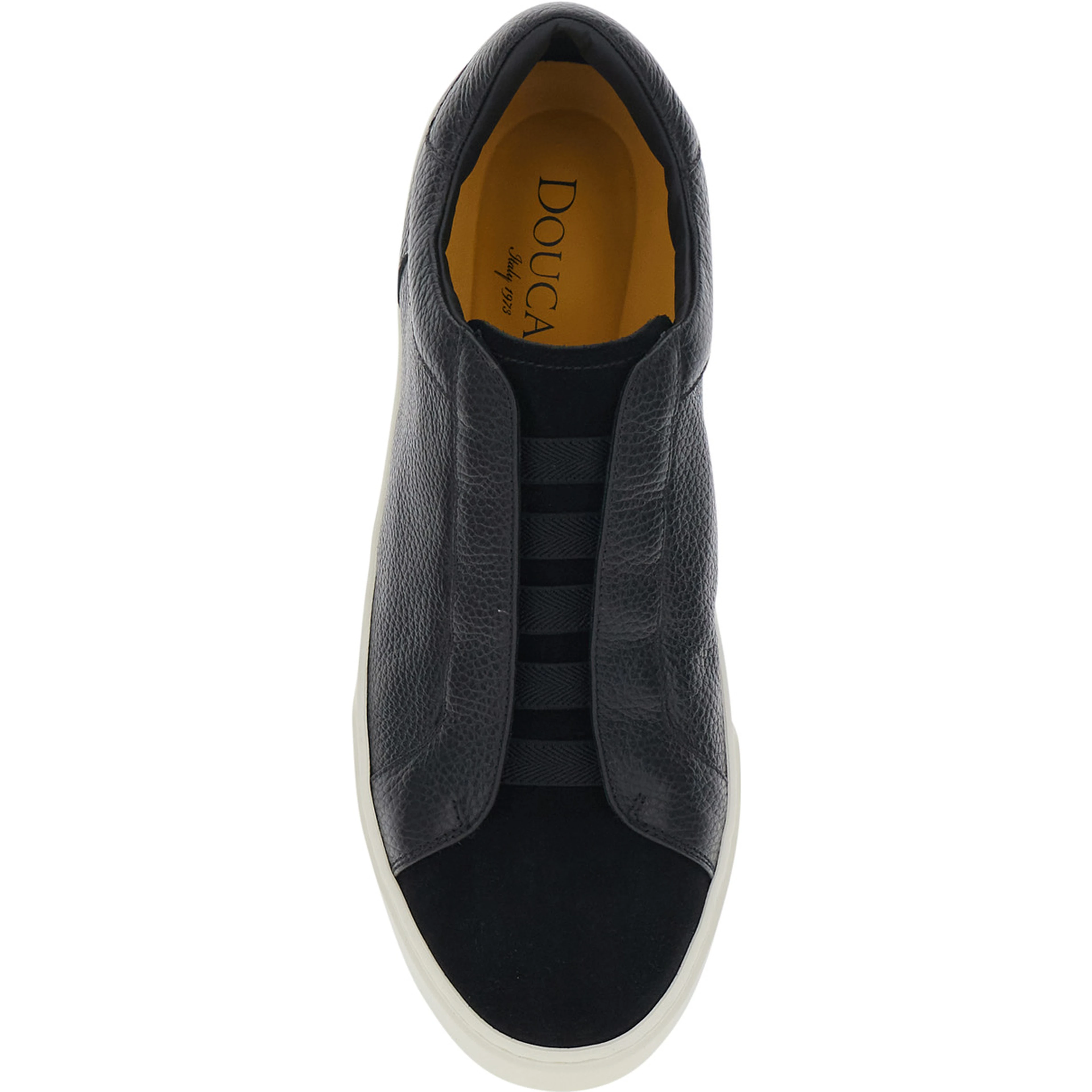 Spencer Black Low Top Sneakers with Slip-On design in Leather men