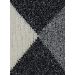 Keira Gray Crew Neck Sweater with Argyle Motif on the Front in Blend Wool for Women