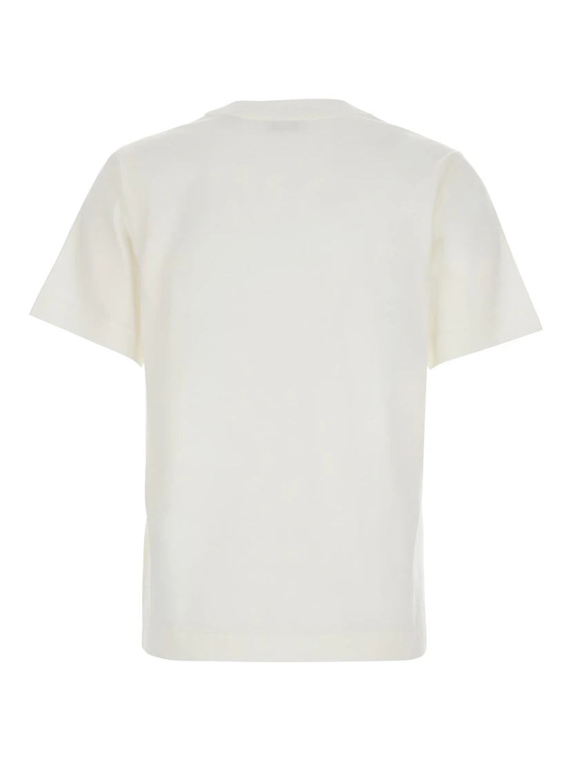 White T-shirt with EKD logo embroidered on the front in Cotton for women