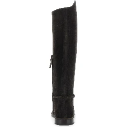 brown Boots with Monile detail on the side in suede for women
