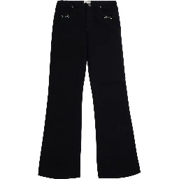 Black Jeans with Horsebit on the front and logo patch on the back in denim Boy