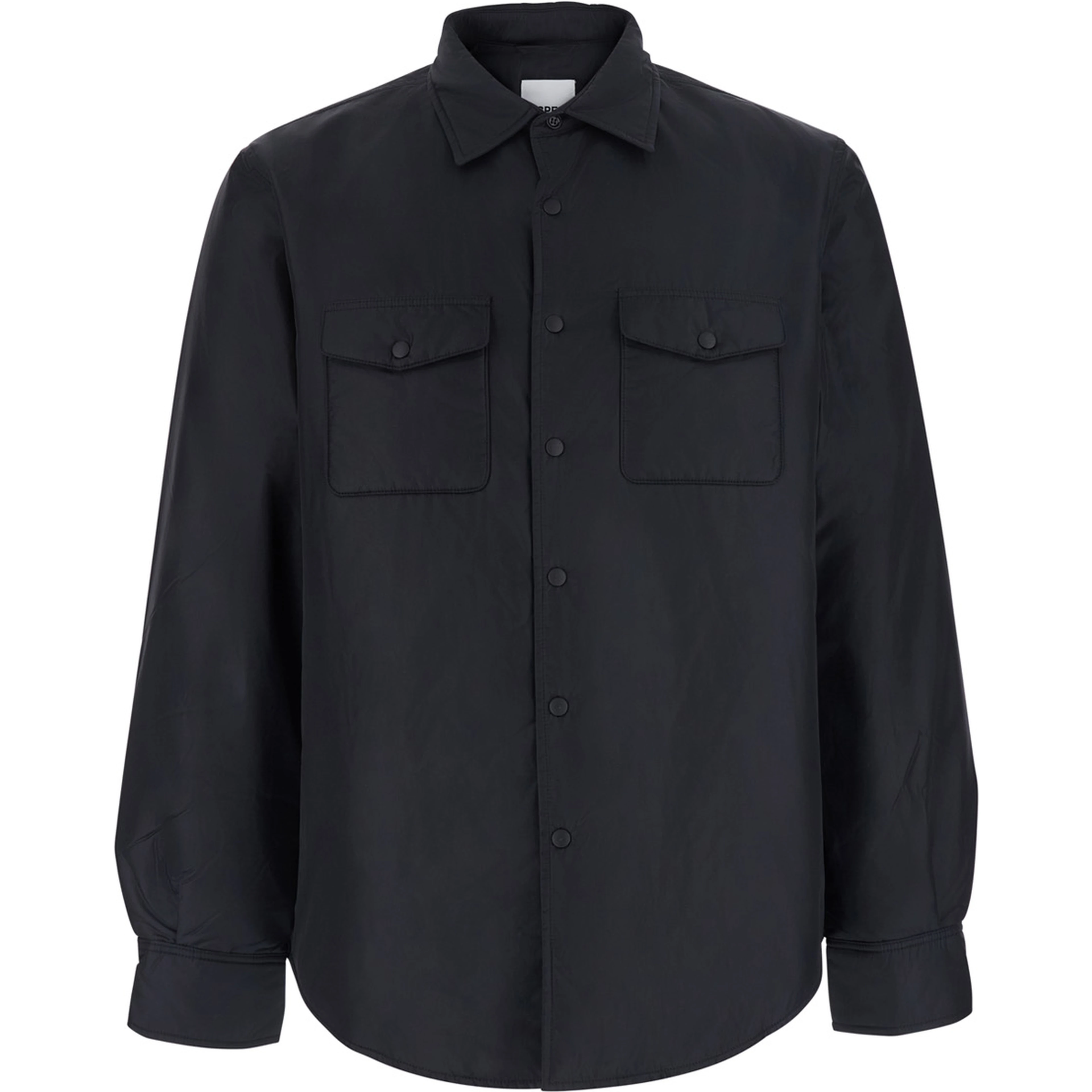 Blue Jacket with pointed collar and button closure in Tech Fabric men