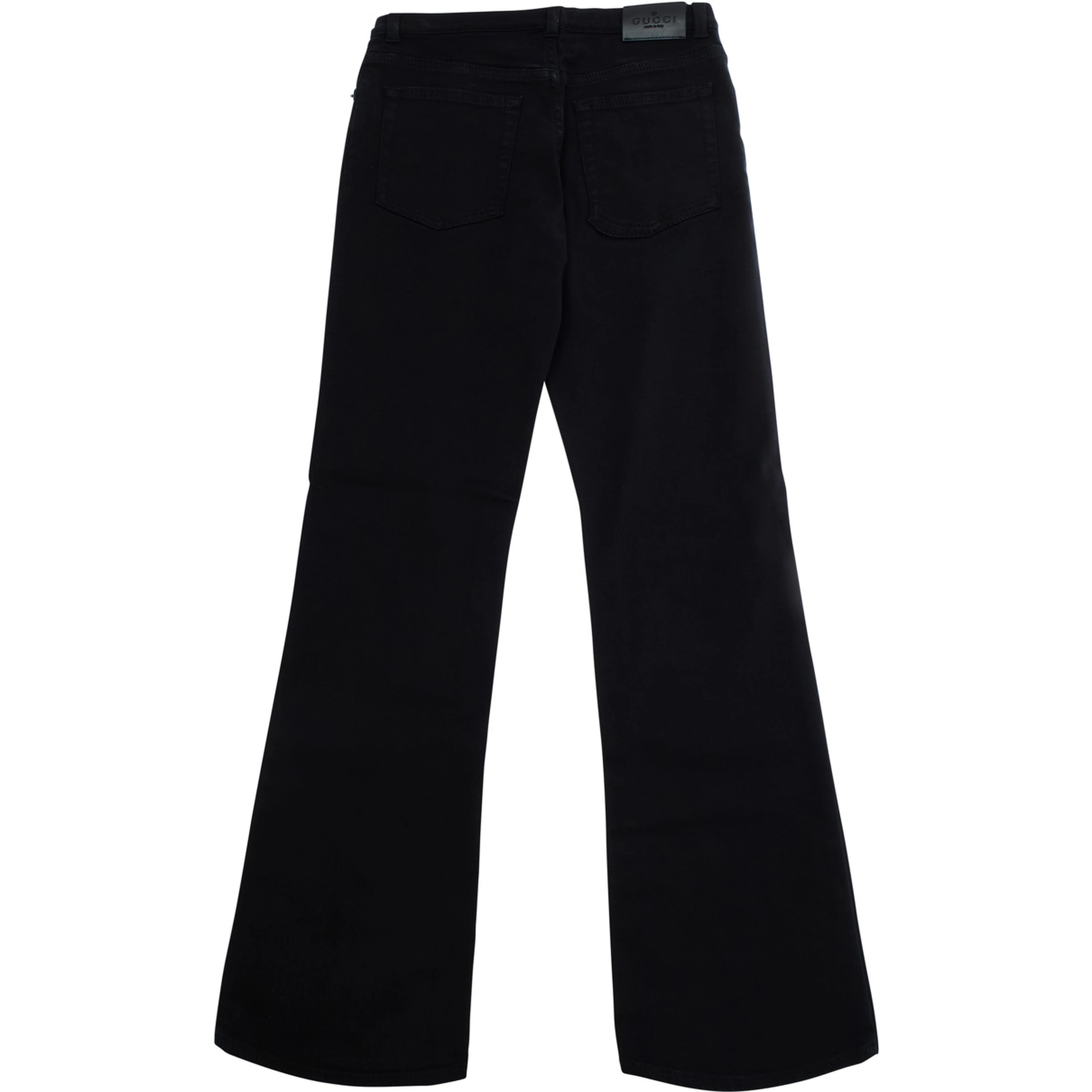 Black Jeans with Horsebit on the front and logo patch on the back in denim Boy