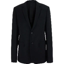 black Jacket with Notched revers in wool and mohair for women