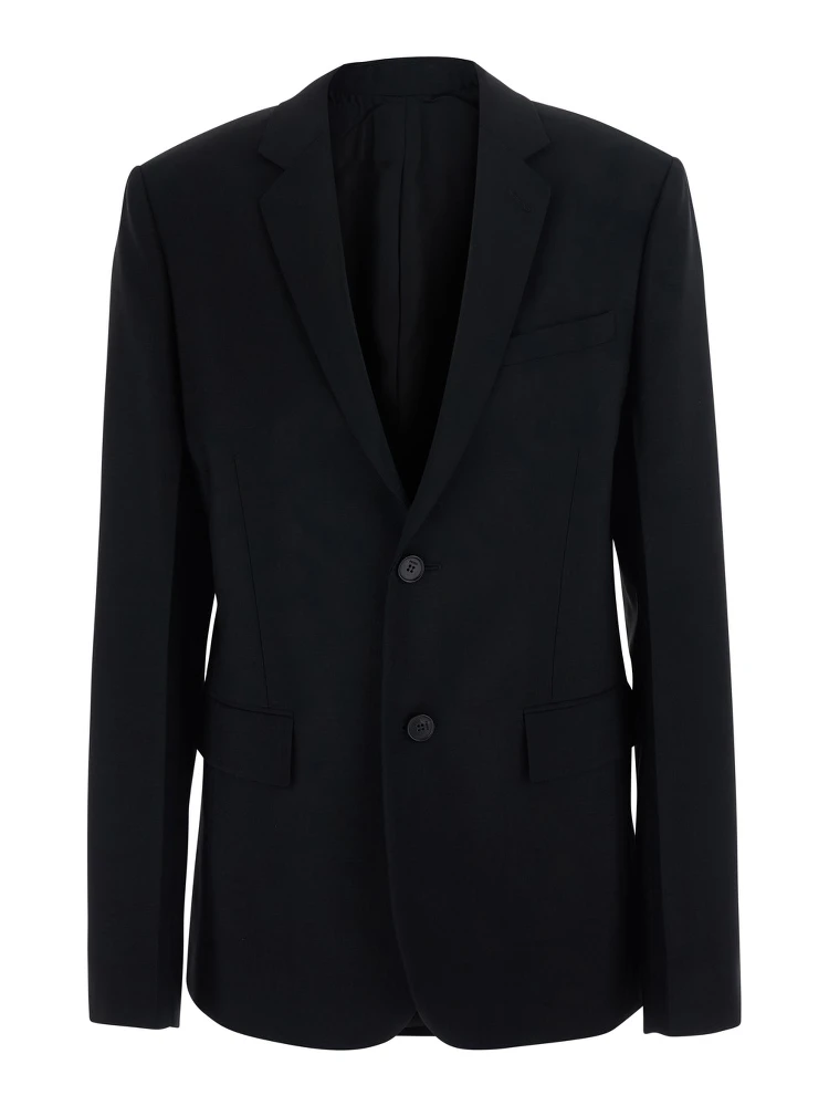 black Jacket with Notched revers in wool and mohair for women