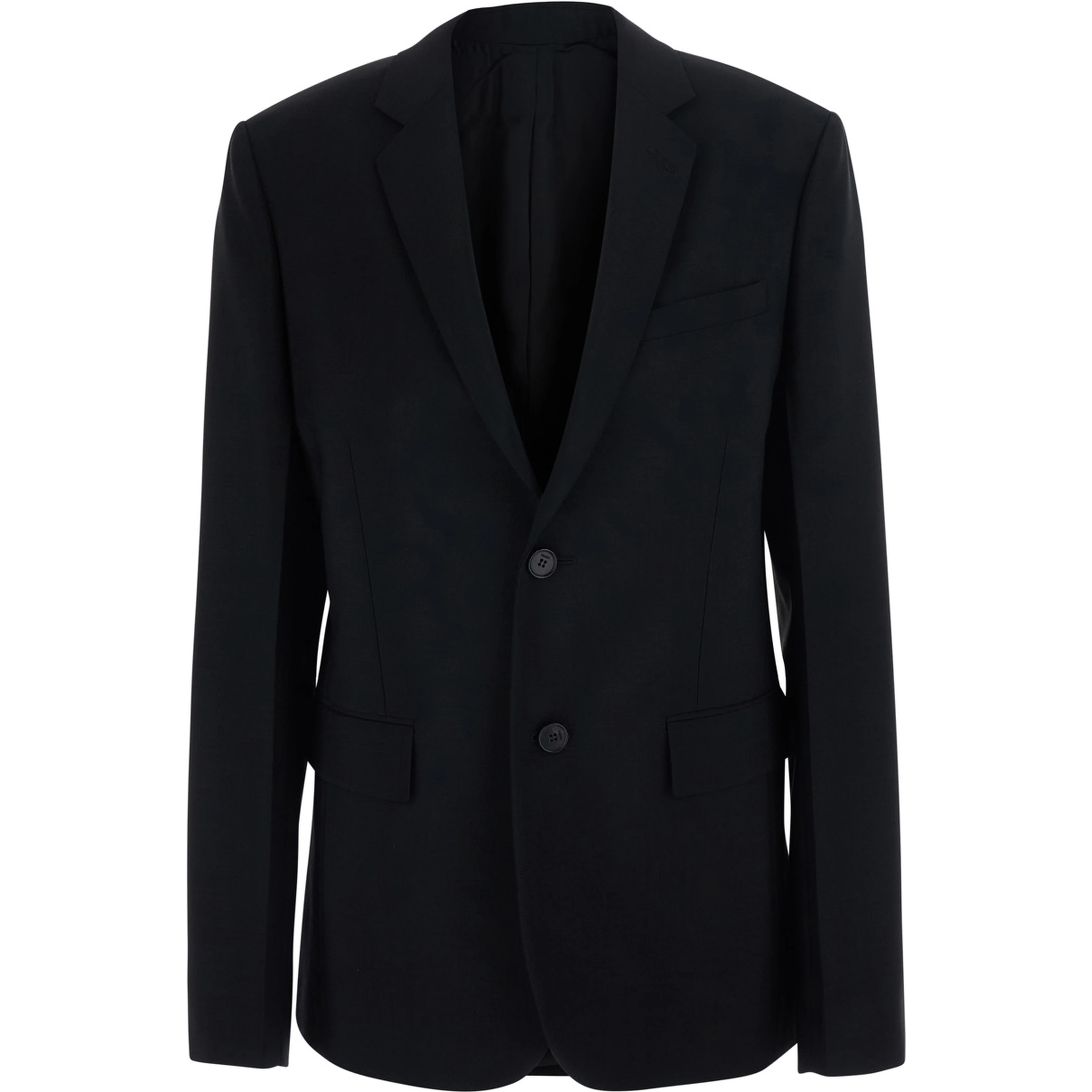 black Jacket with Notched revers in wool and mohair for women