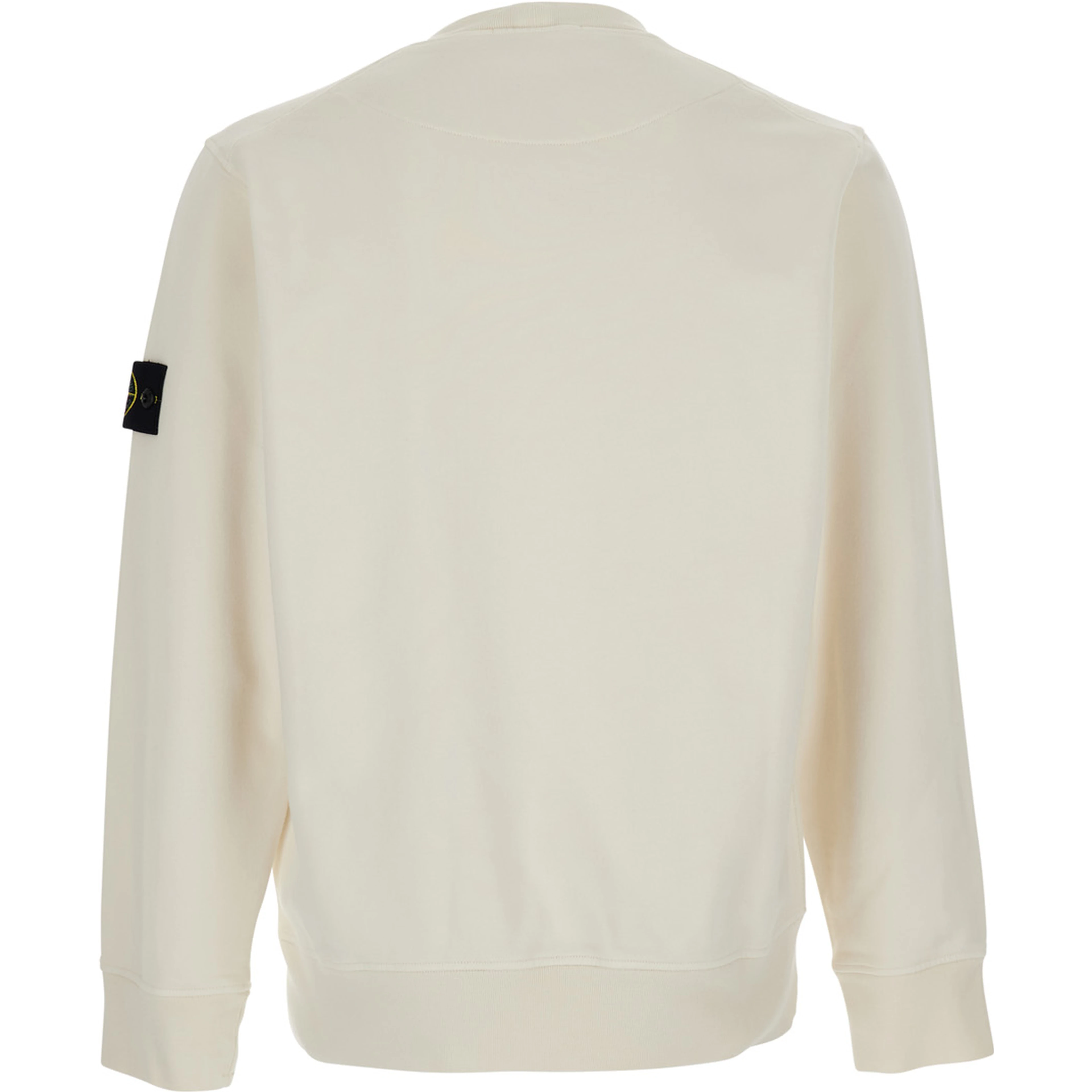 Hooded Sweatshirt with Fixed Hood and Front Logo in White