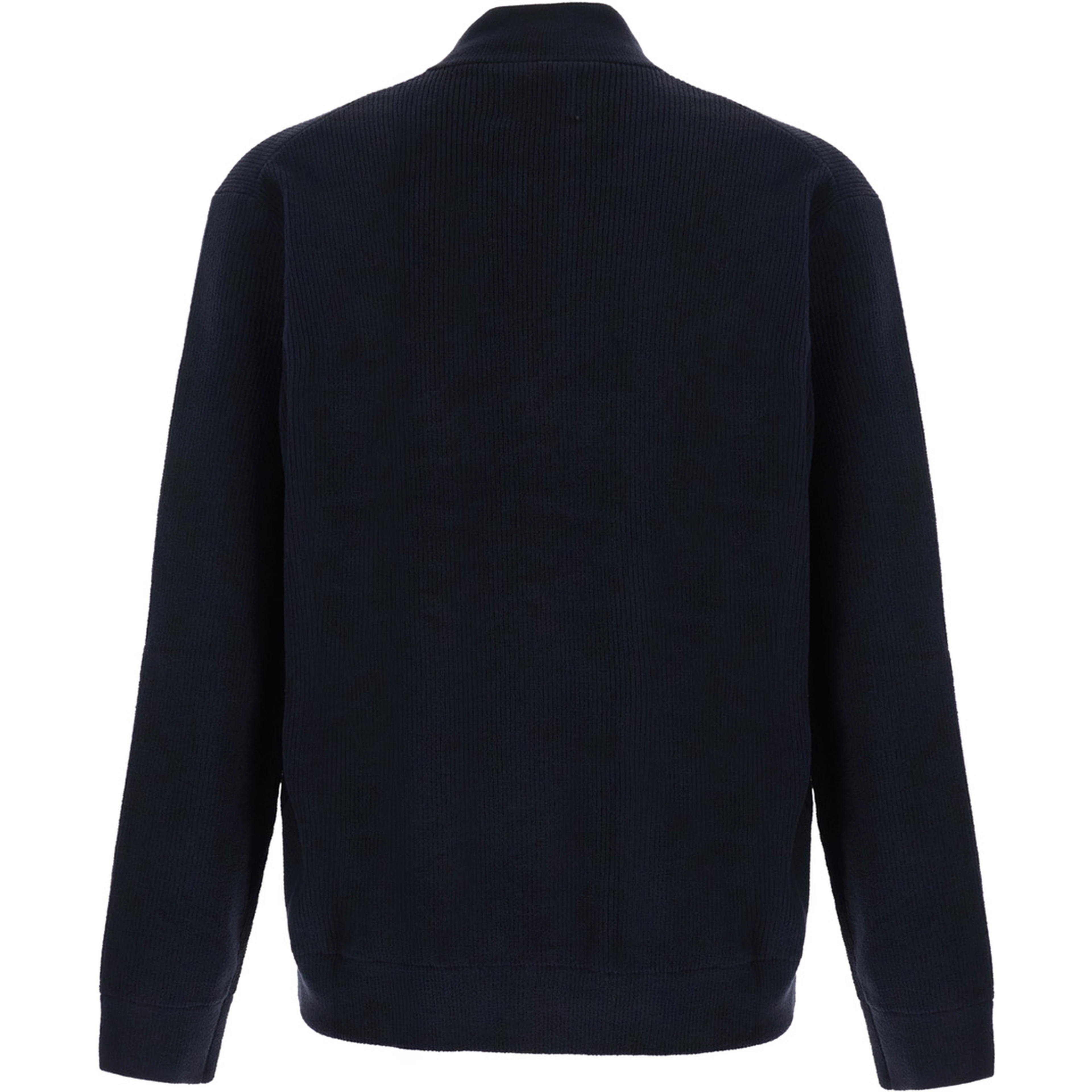 Blue Sweater with Turtleneck and Half Zip Closure on the Front in Wool Blend for Men