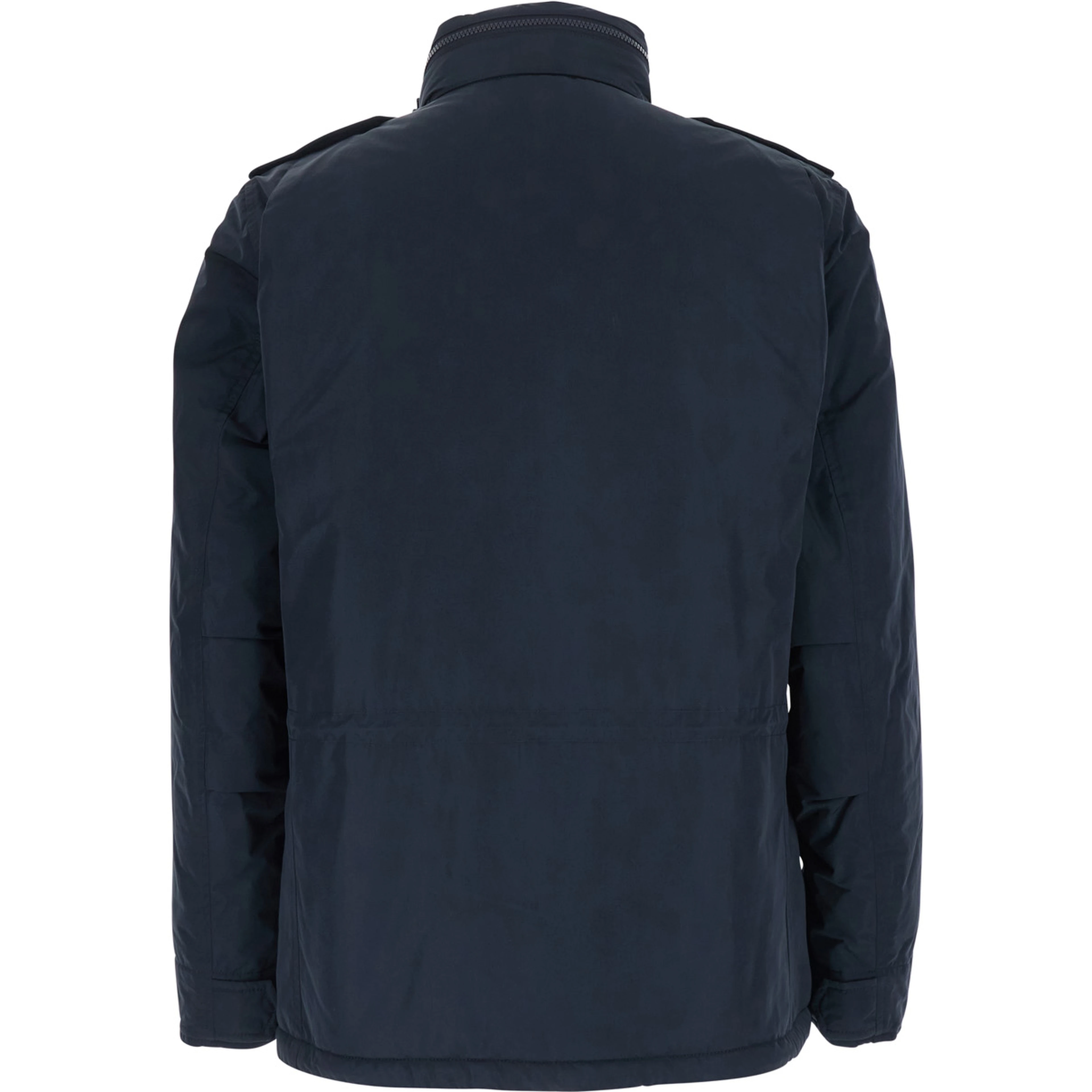 Blue Jacket with Front Zip Closure and Side Pockets in Tech Fabric Men