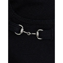 Black Jeans with Horsebit on the front and logo patch on the back in denim Boy
