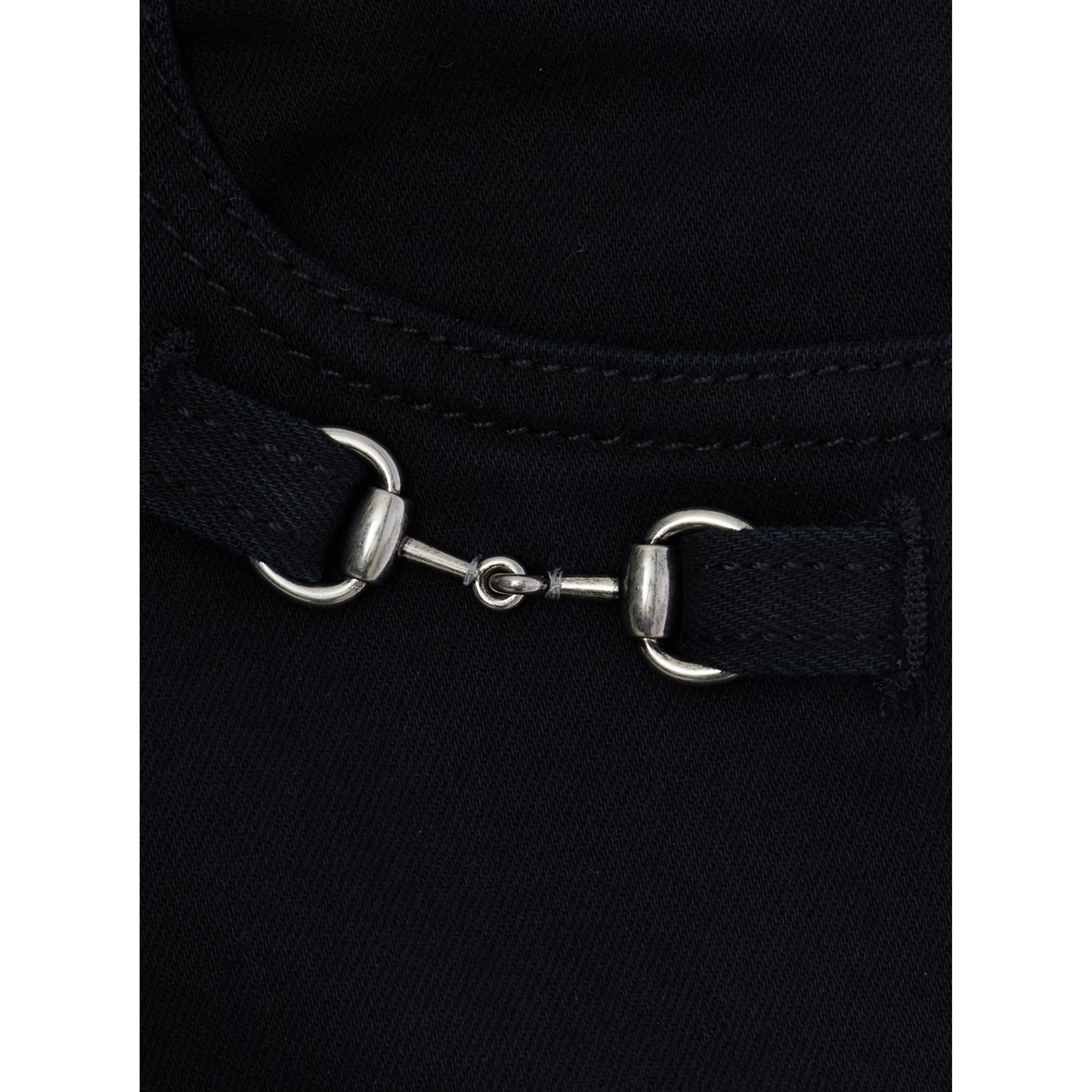 Black Jeans with Horsebit on the front and logo patch on the back in denim Boy