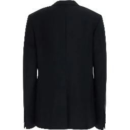 black Jacket with Notched revers in wool and mohair for women
