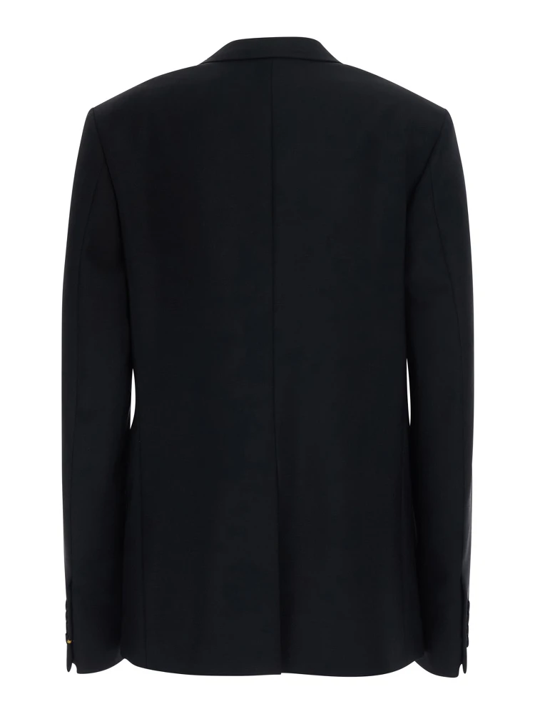 black Jacket with Notched revers in wool and mohair for women alternative