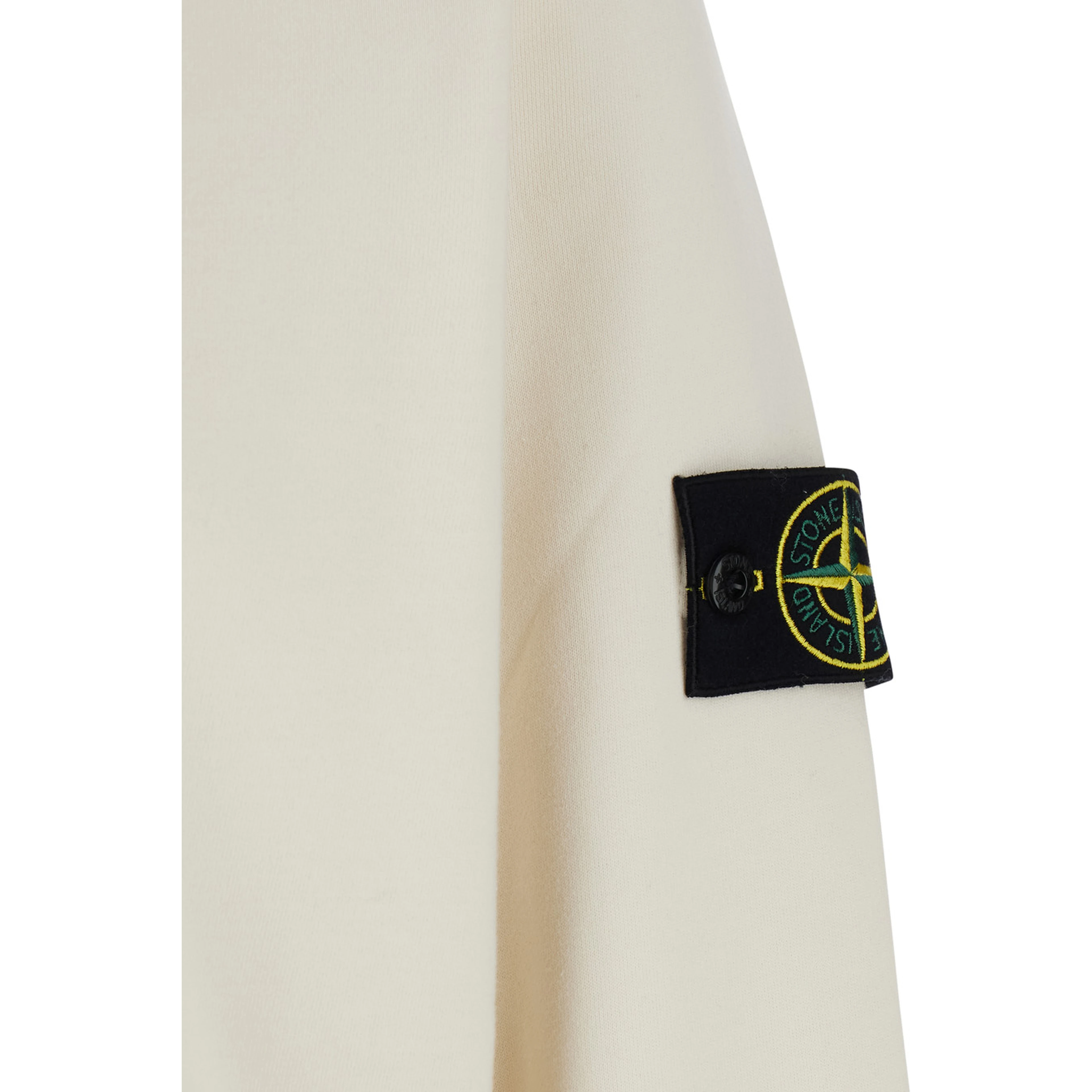 Hooded Sweatshirt with Fixed Hood and Front Logo in White