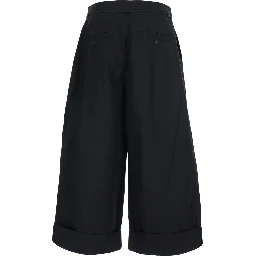 Le Pantalon Marin Black Pants with Removable Belt and Wide Leg in Cotton for Men