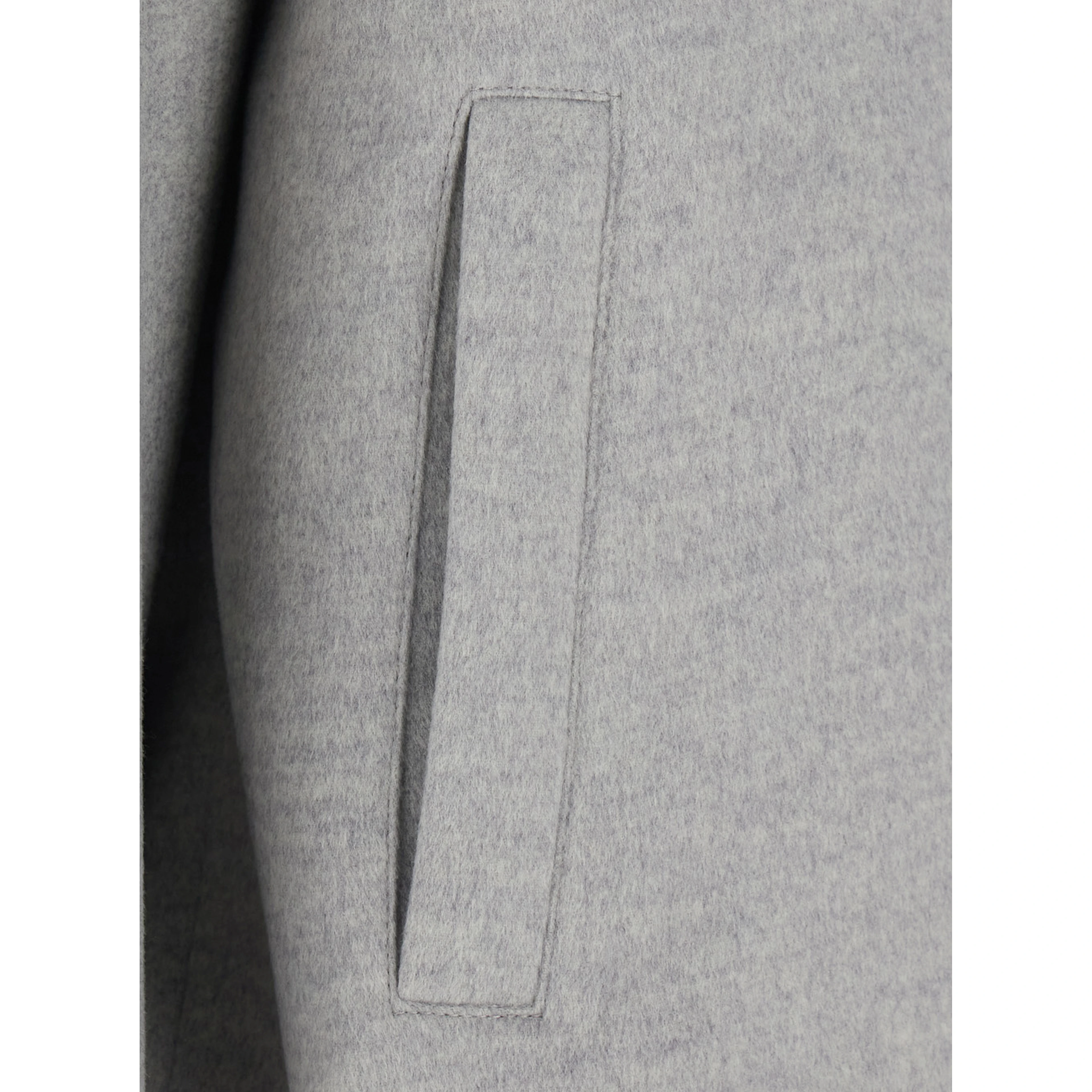 Gray Reversible Bomber Jacket with ribbed finishes and zip pocket on the sleeve in blend wool for women