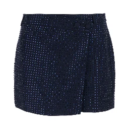 Soave Blue Skirt with all-over sequins in tech fabric for women