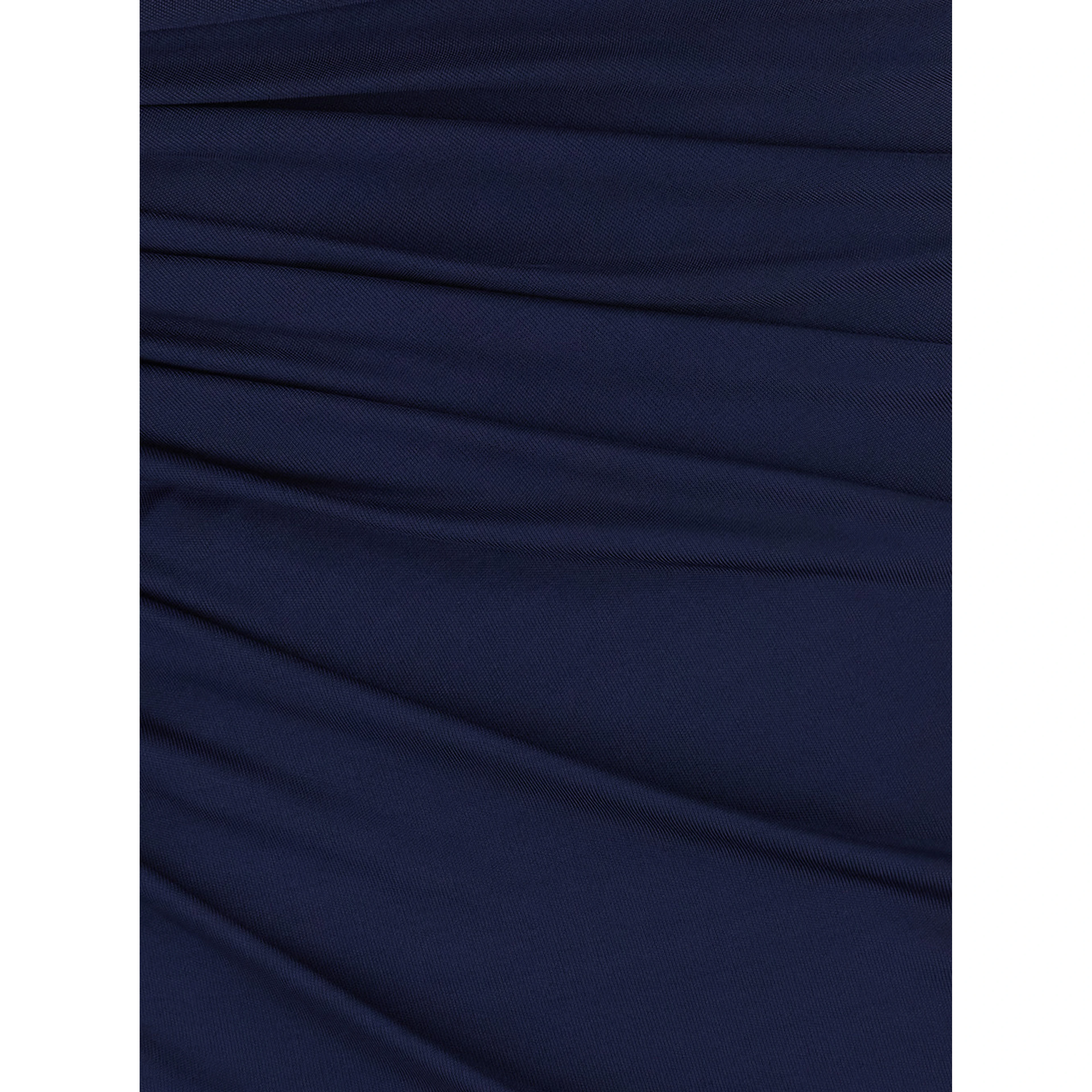 Blue Long Dress with V-Neck and Applied Medusa Buttons in Viscose for Women