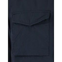 Blue Jacket with Front Zip Closure and Side Pockets in Tech Fabric Men