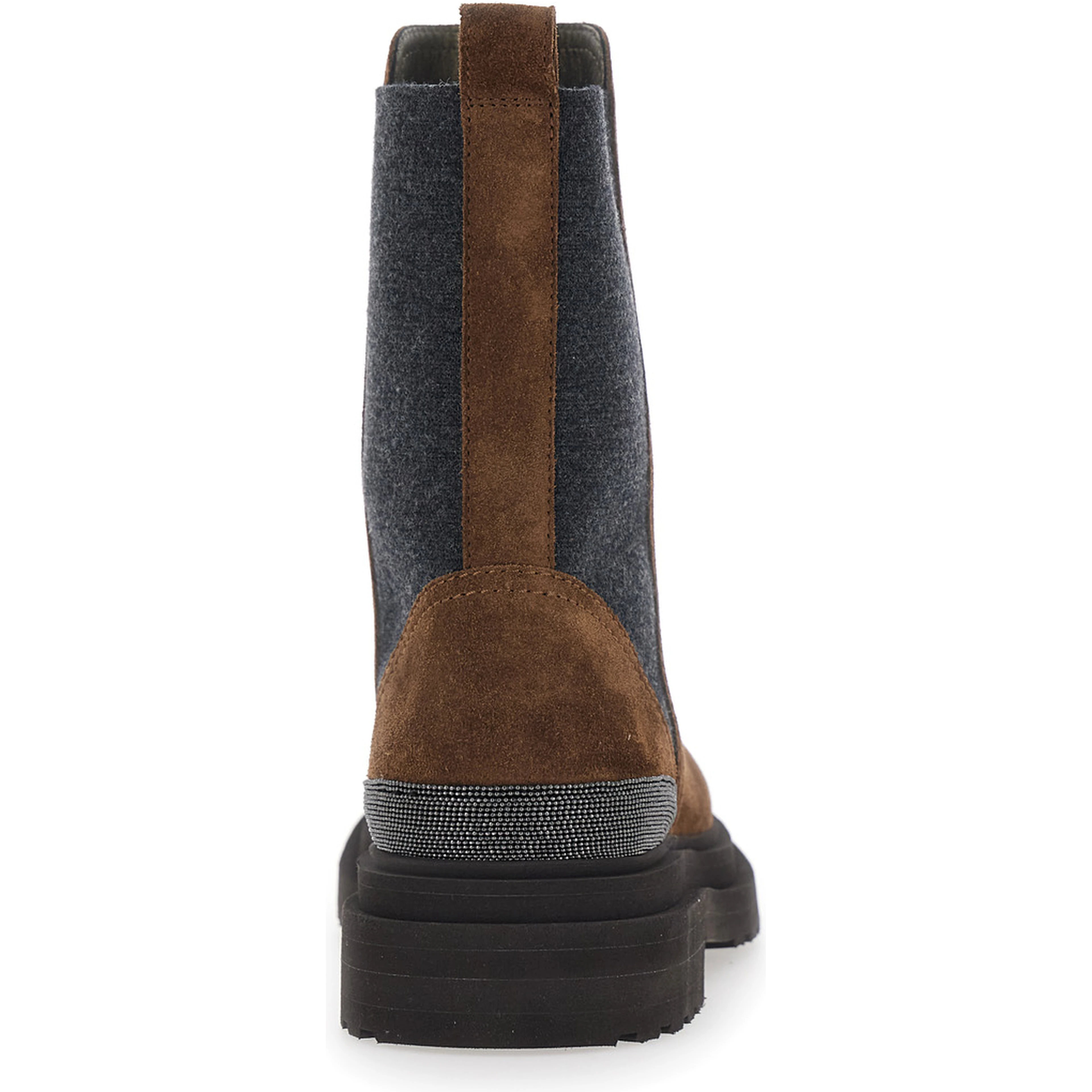 brown ankle boots with Monile detail on the back in suede for women
