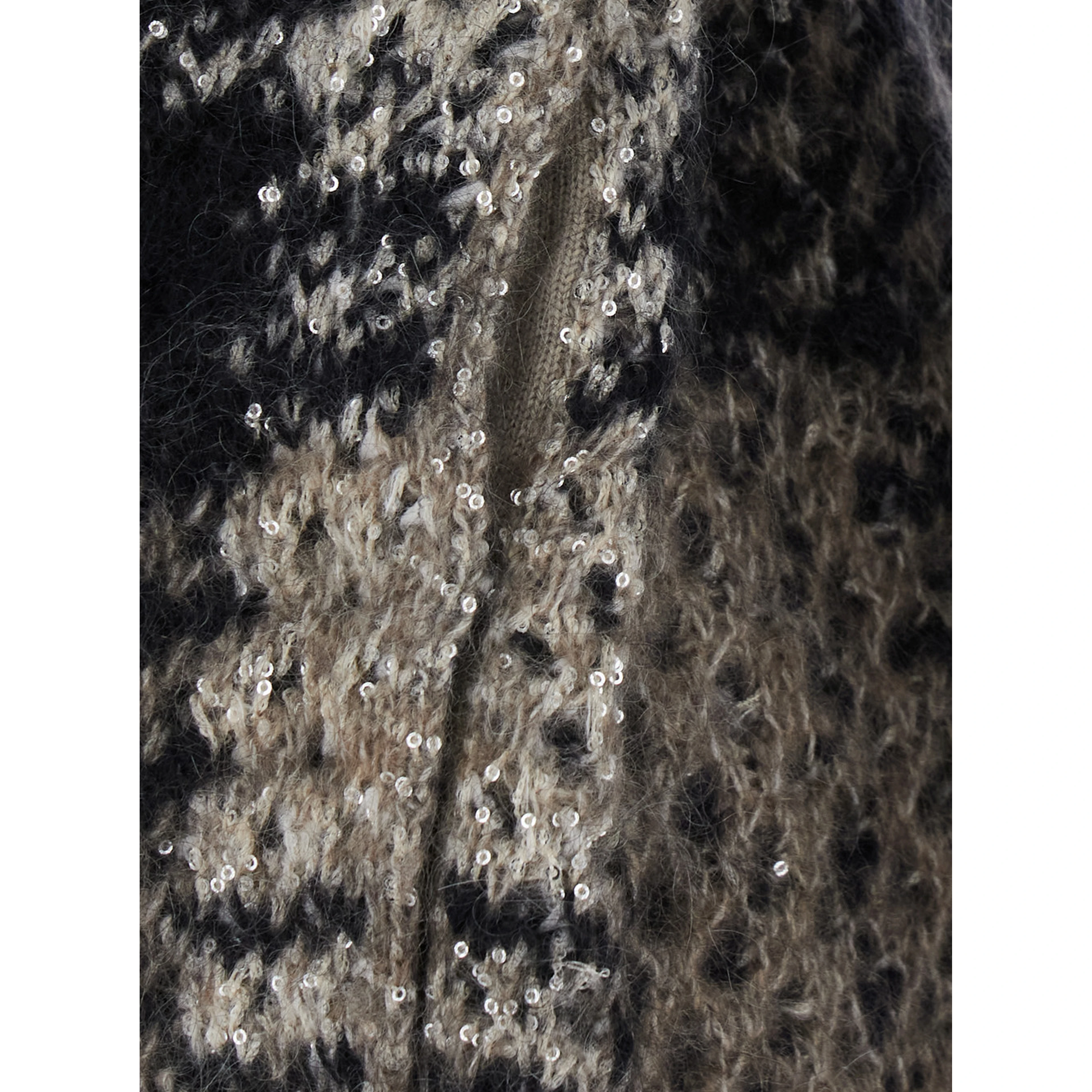 Multicolor Cardigan with belt and all-over applied sequins in mohair and wool Blend women