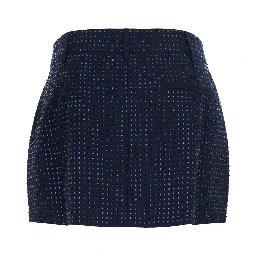 Soave Blue Skirt with all-over sequins in tech fabric for women