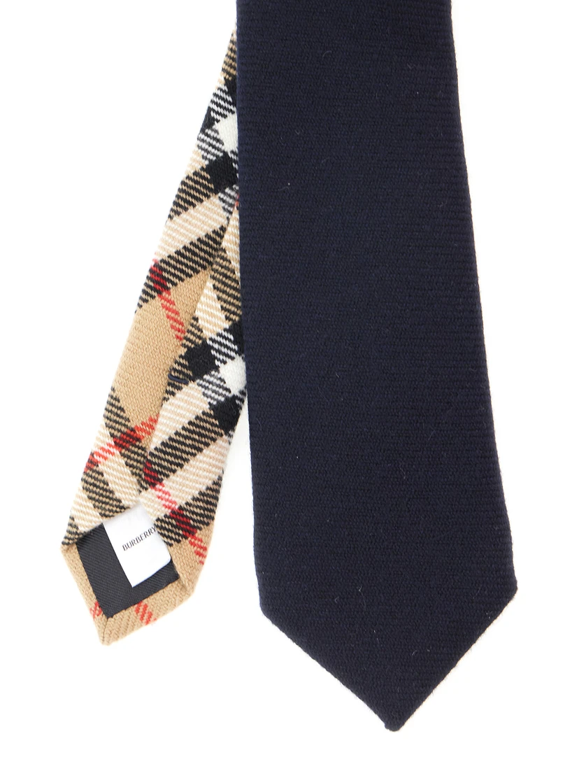 Check Tie with Plain Beige Details for Men